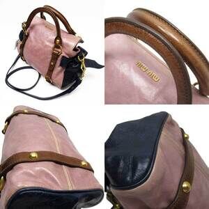 Miu Miu bag gold leather Navy brown shoulder Blue classic crossbody pink handbag